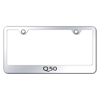 Autogold® - Chrome License Plate Frame with Laser Etched Q50 Logo