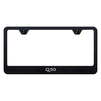 Autogold® - Rugged Black License Plate Frame with Laser Etched Q50 Logo