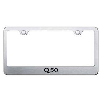 Autogold® - Brushed License Plate Frame with Laser Etched Q50 Logo