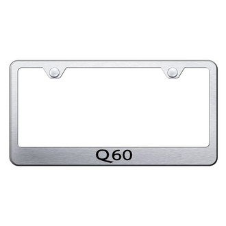 Autogold® - Brushed License Plate Frame with Laser Etched Q60 Logo