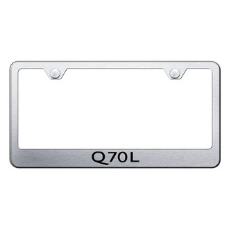 Autogold® - Brushed License Plate Frame with Laser Etched Q70L Logo