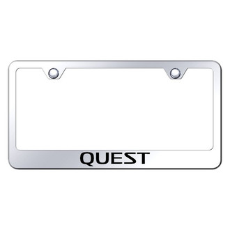 Autogold® - Chrome License Plate Frame with Laser Etched Quest Logo