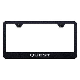 Autogold® - Rugged Black License Plate Frame with Laser Etched Quest Logo