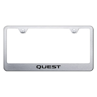 Autogold® - Brushed License Plate Frame with Laser Etched Quest Logo
