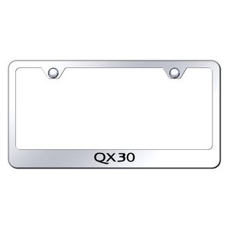 Autogold® - Chrome License Plate Frame with Laser Etched QX30 Logo