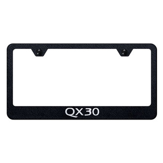 Autogold® - Rugged Black License Plate Frame with Laser Etched QX30 Logo
