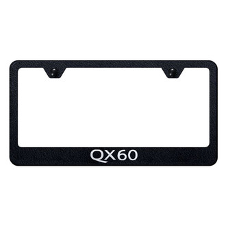 Autogold® - Rugged Black License Plate Frame with Laser Etched QX60 Logo