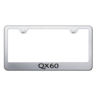 Autogold® - Brushed License Plate Frame with Laser Etched QX60 Logo