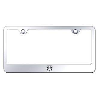 Autogold® - Chrome License Plate Frame with Laser Etched Ram Head Logo