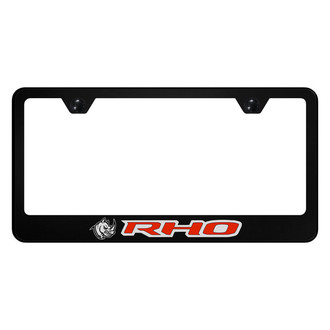 Autogold® - Black License Plate Frame with Red RHO Head Logo