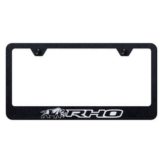 Autogold® - Rugged Black License Plate Frame with Laser Etched RHO Rhino Logo