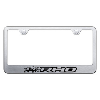 Autogold® - Brushed License Plate Frame with Laser Etched RHO Rhino Logo