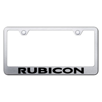 Autogold® - Brushed License Plate Frame with Laser Etched Rubicon Logo