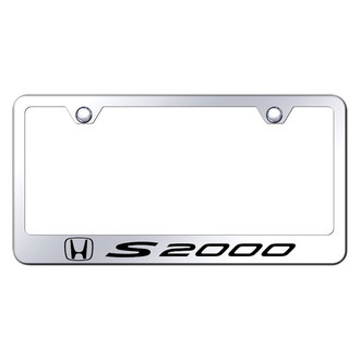 Autogold® - Chrome License Plate Frame with Laser Etched S2000 Logo