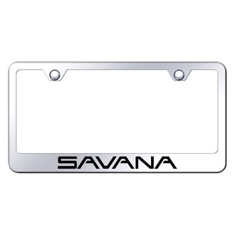 Autogold® - Chrome License Plate Frame with Laser Etched Savana Logo