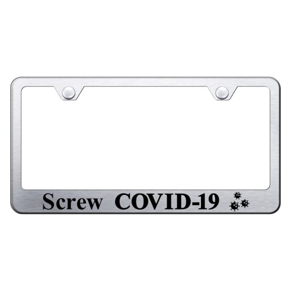 Autogold® - License Plate Frame with Laser Etched Screw COVID-19 Logo