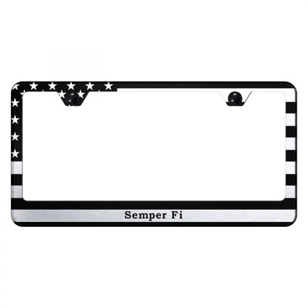Autogold® - License Plate Frame with Laser Etched Semper Fi Flag