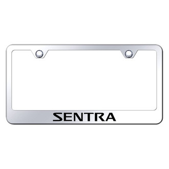 Autogold® - Chrome License Plate Frame with Laser Etched Sentra Logo