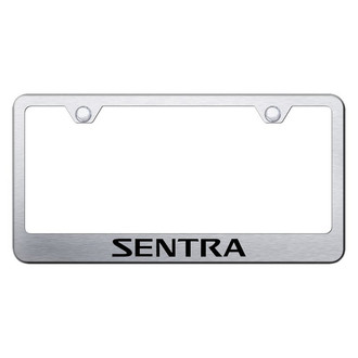 Autogold® - Brushed License Plate Frame with Laser Etched Sentra Logo