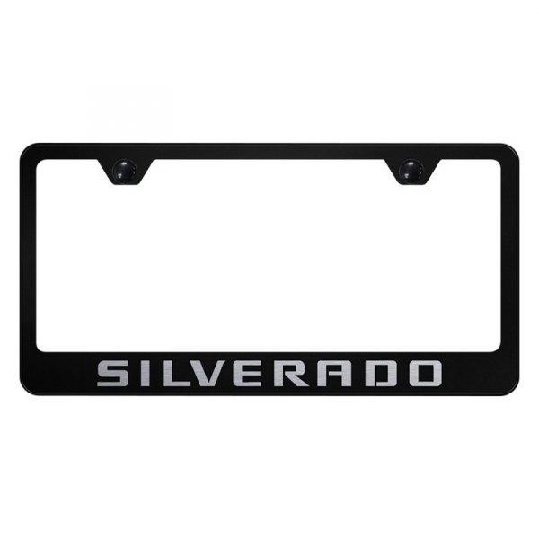 Autogold® - License Plate Frame with Laser Etched Silverado Logo