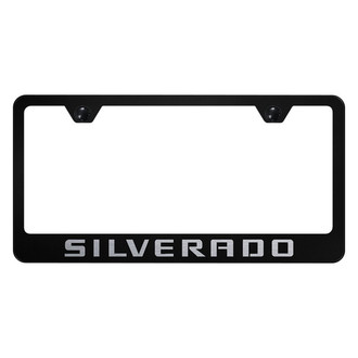 Autogold® - License Plate Frame with Laser Etched Silverado Logo