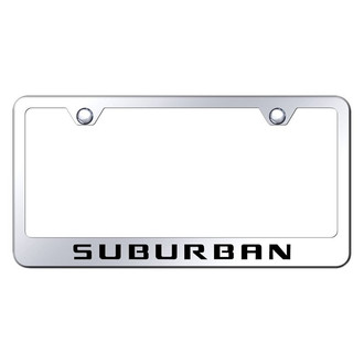 Autogold® - Chrome License Plate Frame with Laser Etched Suburban Logo