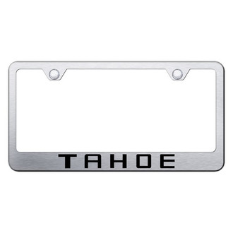 Autogold® - Brushed License Plate Frame with Laser Etched Tahoe Logo
