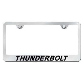 Autogold® - Chrome License Plate Frame with Laser Etched Thunderbolt Logo