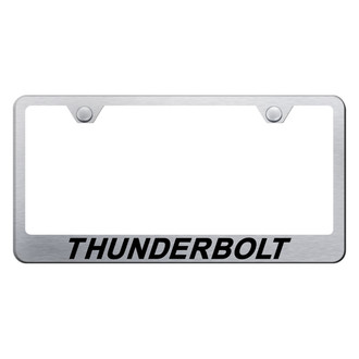 Autogold® - Brushed License Plate Frame with Laser Etched Thunderbolt Logo