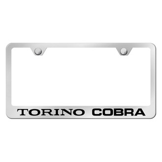 Autogold® - Chrome License Plate Frame with Laser Etched Torino Cobra Logo