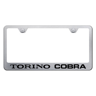 Autogold® - Brushed License Plate Frame with Laser Etched Torino Cobra Logo