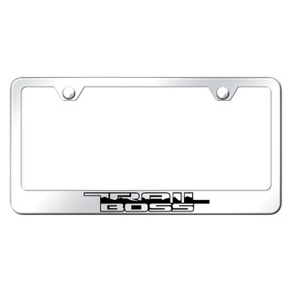 Autogold® - Chrome License Plate Frame with Laser Etched Trail Boss Logo