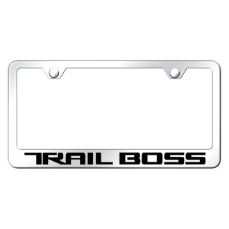 Autogold® - Chrome License Plate Frame with Laser Etched Trail Boss Linear Logo