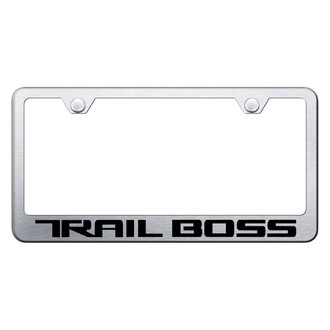 Autogold® - Brushed License Plate Frame with Laser Etched Trail Boss Linear Logo