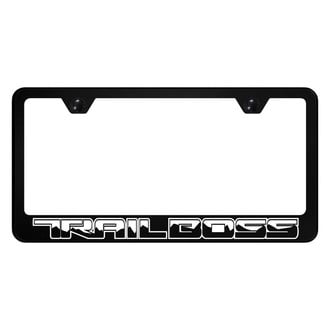 Autogold® - UV Printed Black License Plate Frame with Trail Boss Linear Logo