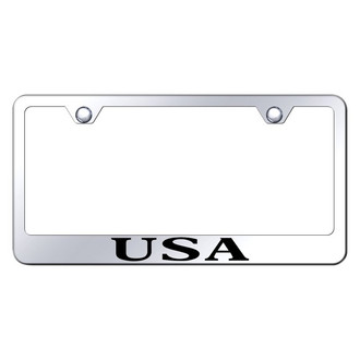 Autogold® - Chrome License Plate Frame with Laser Etched USA Logo