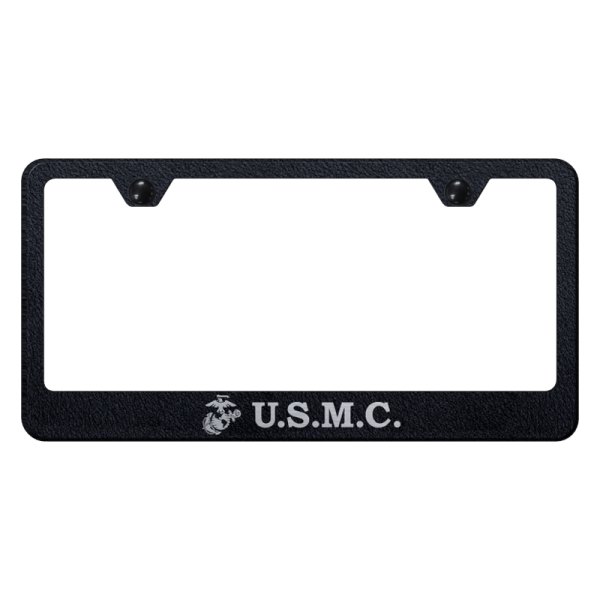 Autogold® - License Plate Frame with Laser Etched U.S.M.C. Logo and Emblem