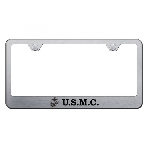 Autogold® - License Plate Frame with Laser Etched U.S.M.C. Logo and Emblem