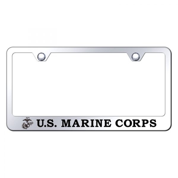 Autogold® - License Plate Frame with Laser Etched U.S. Marine Corps Logo and Emblem