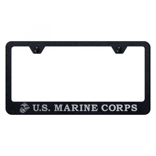 Autogold® - License Plate Frame with Laser Etched U.S. Marine Corps Logo and Emblem