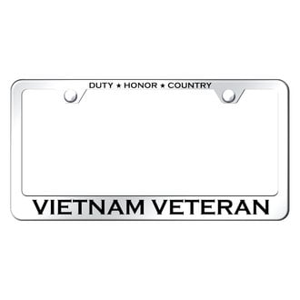 Autogold® - Chrome License Plate Frame with Laser Etched Vietnam Veteran Logo