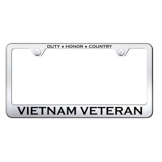 Autogold® - Brushed License Plate Frame with Laser Etched Vietnam Veteran Logo