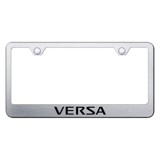 Autogold® - Brushed License Plate Frame with Laser Etched Versa Logo