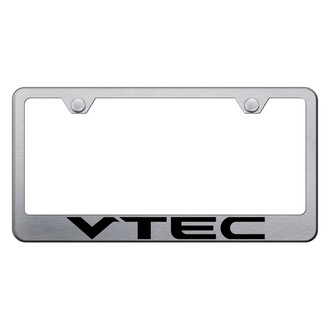 Autogold® - Brushed License Plate Frame with Laser Etched VTEC Logo