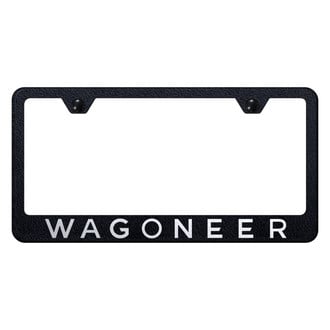 Autogold® - Rugged Black License Plate Frame with Laser Etched Wagoneer