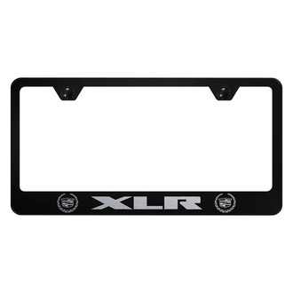 Autogold® - License Plate Frame with Laser Etched XLR Old Logo and Dual Cadillac Emblem