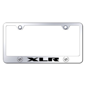 Autogold® - Chrome License Plate Frame with Laser Etched XLR Old Logo and Dual Cadillac Emblem