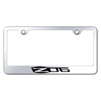 Autogold® - Chrome License Plate Frame with Laser Etched Corvette Z06 Logo