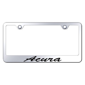 Autogold® - Chrome License Plate Frame with Script Laser Etched Acura Logo