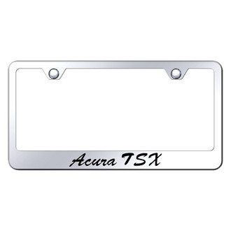 Autogold® - Chrome License Plate Frame with Script Laser Etched Acura TSX Logo